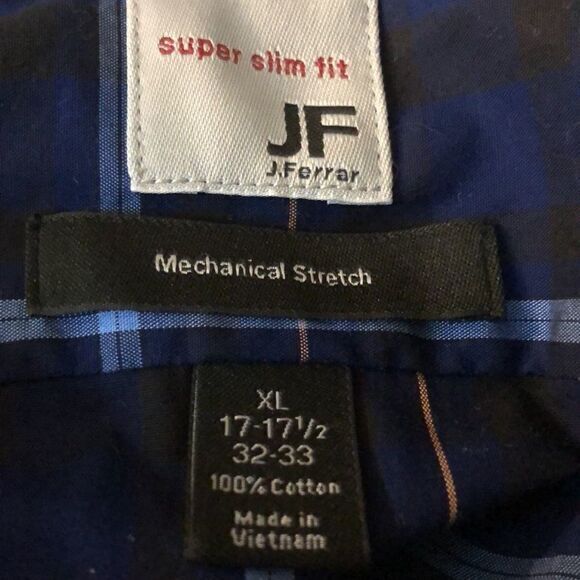 JF J.Ferrar shirt XL‎ super slim fit 100% cotton Mechanical Stretch long sleeve - Picture 7 of 7